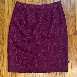 Purple Lace CAbi Skirt with small slit in the back work school office Coquette 4